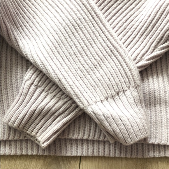 Aritzia Babaton Guell Sweater Merino Wool Ribbed Crop in Iced Lavender Size S - Picture 11 of 11